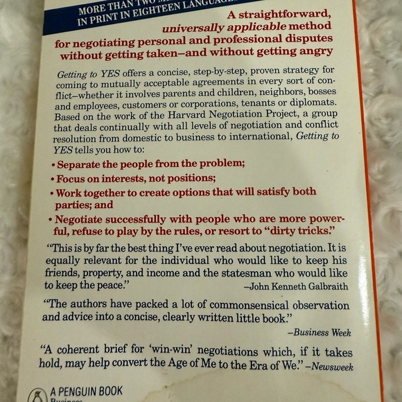 Getting to Yes Book - Picture 2 of 2
